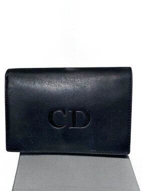 Christian Dior Bifold Leather Wallet With Red Interior & Card Slots